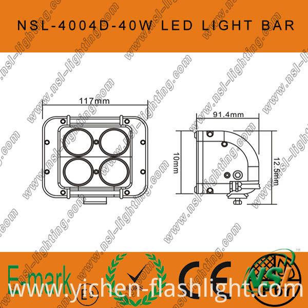 4.5 Inch 40W Factory Sale Cheap 4*4 Offroad LED Light Bars, CREE LED Light Bar